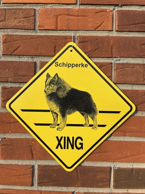 New!! Schipperke Dog Crossing Xing Sign, KC creations Great Gift!