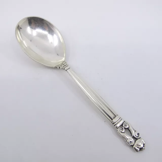 ACORN by GEORG JENSEN 830s Silver Compote Spoon Old Mark Denmark No Monogram