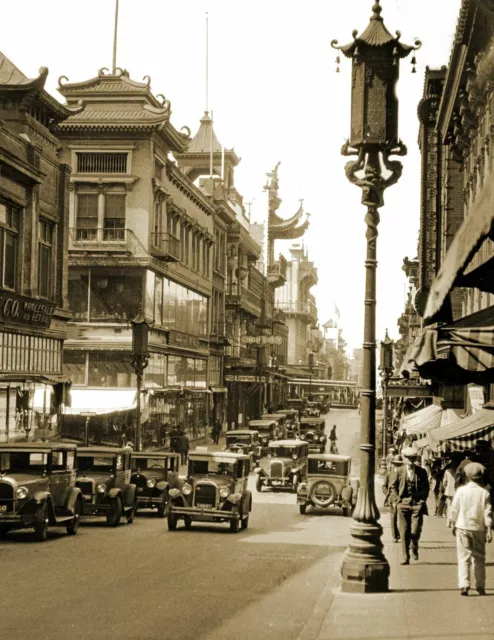 1925 Chinatown San Francisco California Old Photo 8.5" x 11" Reprint