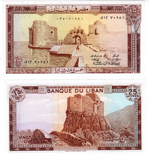 Liban Lebanon Billet 25 Livres 1983 P64 NEUF UNC