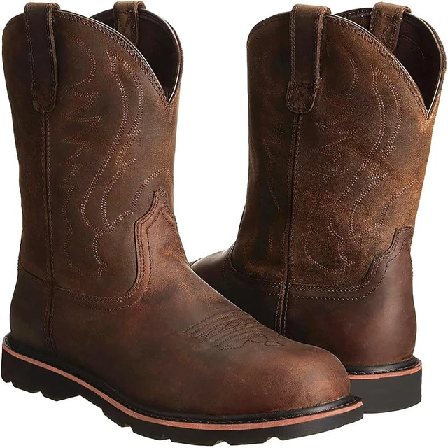 STIVALI AL POLPACCIO Uomo Gringos Biker Cowboy Western Pull On Alti In Pelle UK. EUR 47,41 - IT - Foto 8