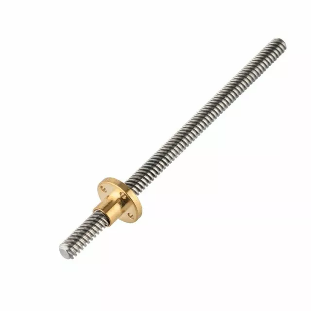 T8 Stainless Steel Lead Screw 8mm Acme Threaded Rod w/ Brass Nut 100mm-500mm CHU