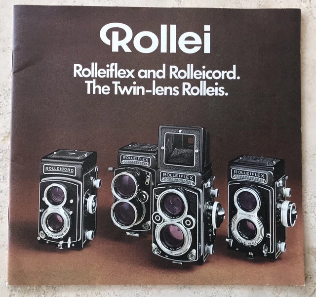 Folleto de cámara Rollei Rolleicord 1970 Rolleiflex de colección formato medio 6x6 1972