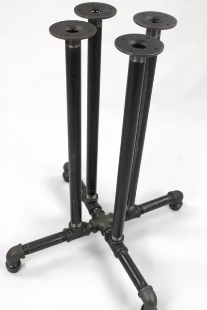 Black Pipe Table Base "DIY" Parts Kit, 3/4” pipe x 30" Tall PUB Table Frame Kit