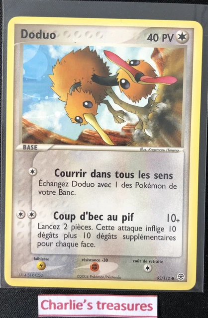 Carte Pokemon - Doduo - 62/112 - Rouge Feu Vert Feuille - FR - NM+ / NEUF