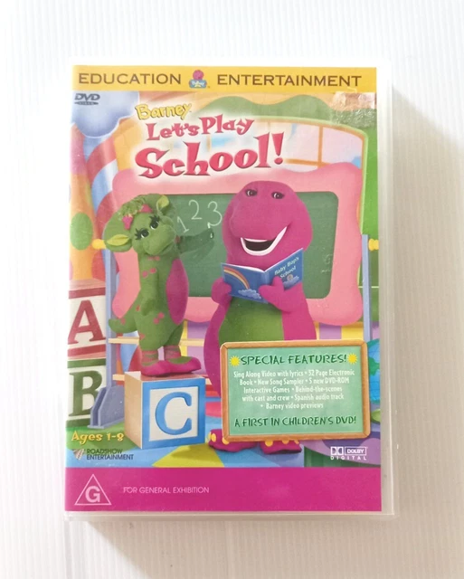 BARNEY LET'S PLAY School! DVD Region 4 PAL *RARE ORIGINAL 1999 RELEASE ...