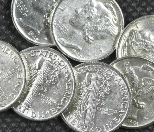 Estate Coin Lot of 3x Mercury Dime Uncirculated 90% ✯ Silver Coin Unc BU ✯ THREE 2