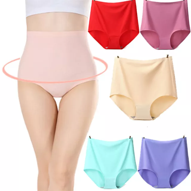 Ice Silk Seamless Panties Women's one Piece Breathable High-Waisted Knickers