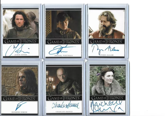 Game Of Thrones Autograph And Relic Card Selection NM Rittenhouse