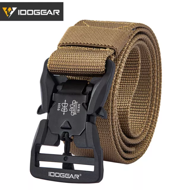 IDOGEAR Tactical Belt Magnetic Buckle 1.5" EDC Belt Quick Release Airsoft Daily