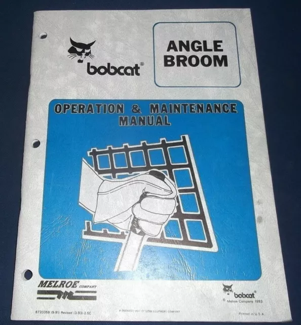 Bobcat Angolare Scopa Operatore Operazione & Cura Libro Manuale