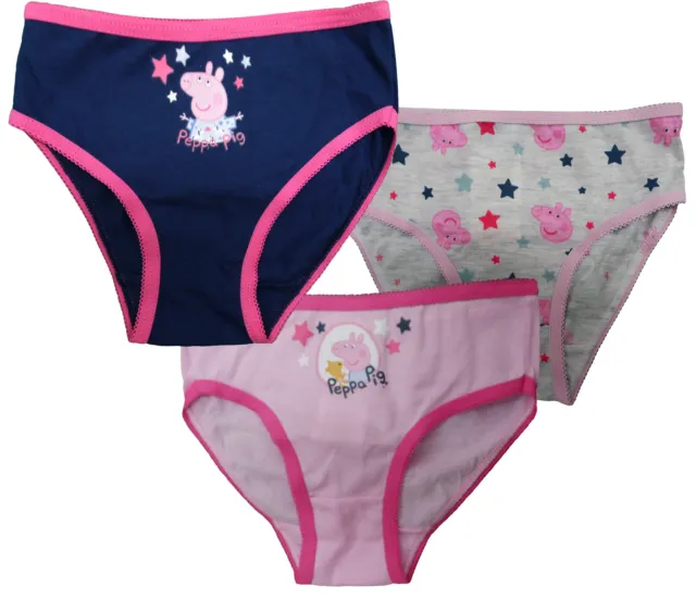 Peppa Pig biancheria intima in cotone per ragazze confezione da 3 pantaloncini mutandine età 2-7 anni