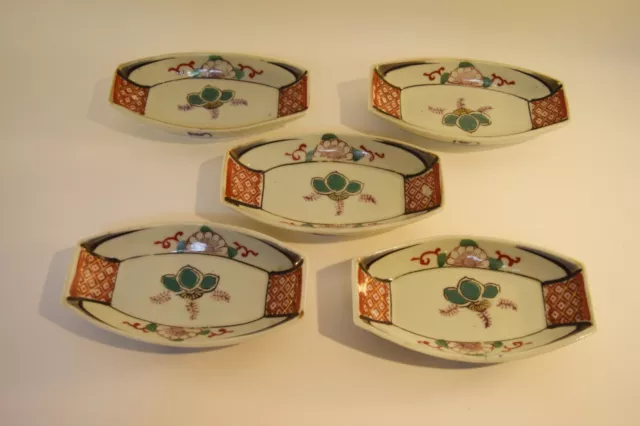 Japanese Antique Nagazara Imari Ceramic/Porcelain Rectangular Dish 5sets (M40)
