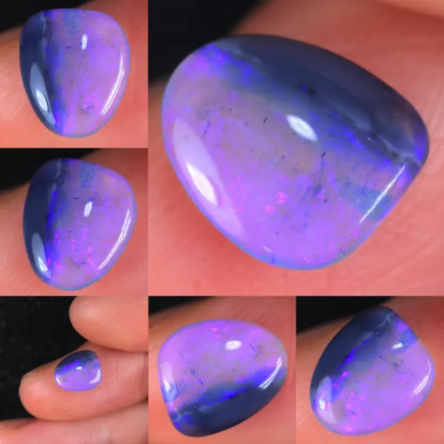 1.24 TCW Australian -Lightning Ridge Natural BLACK CRYSTAL OPAL  KucinaOpals