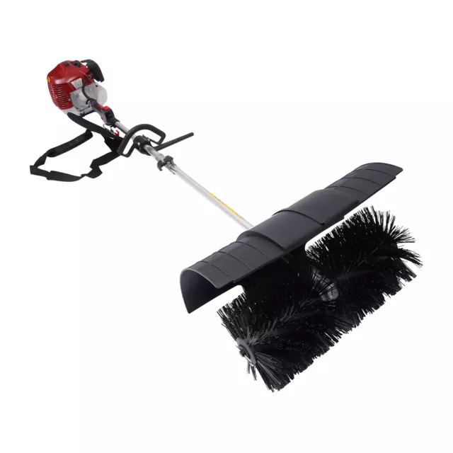 Handheld Walk Behind Sweeper 2Stroke 52cc Gas Power Broom Cleaning Driveway Tool