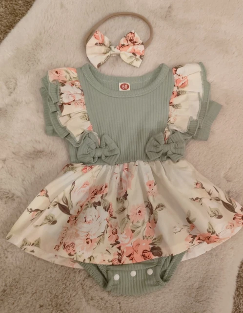 Spanish Baby Girls Frilly Romper 6-9 Months