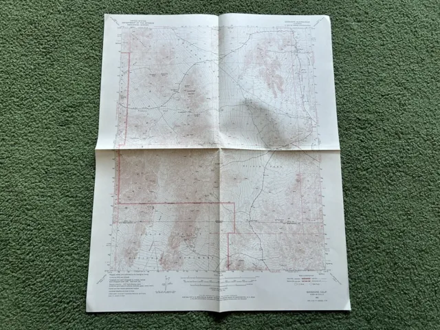 Vintage 1951 US Dept Of Geological Survey Shoshone CA Topographical Map