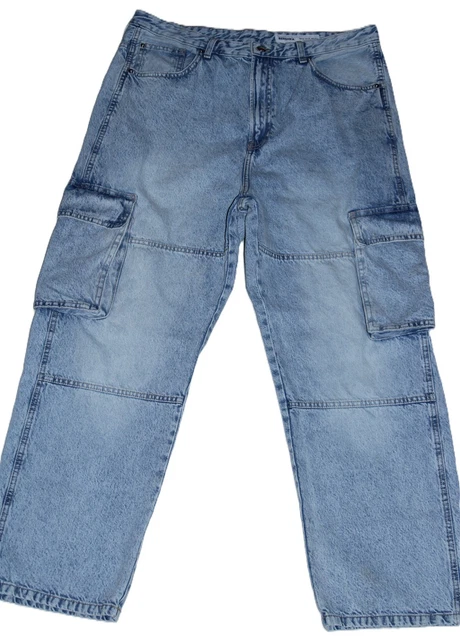 PANTALONES DE MEZCLILLA Bershka para hombre 36x30 azul carpintero