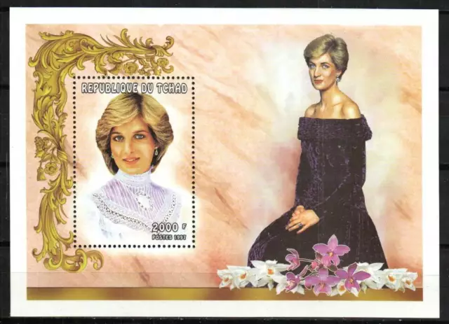 Chad Stamp 749J  - Princess Diana memorial