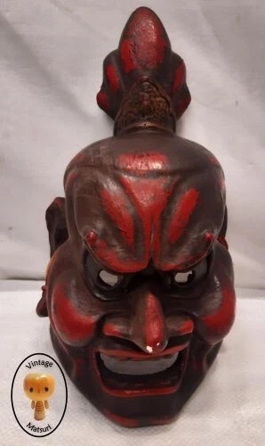 Japanese Plaster Clay Vintage Theatrical Mask Hand Made Unique #6
