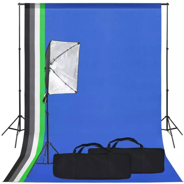 Kit de studio photo avec boîte à lumière et toile de fond vidaXL