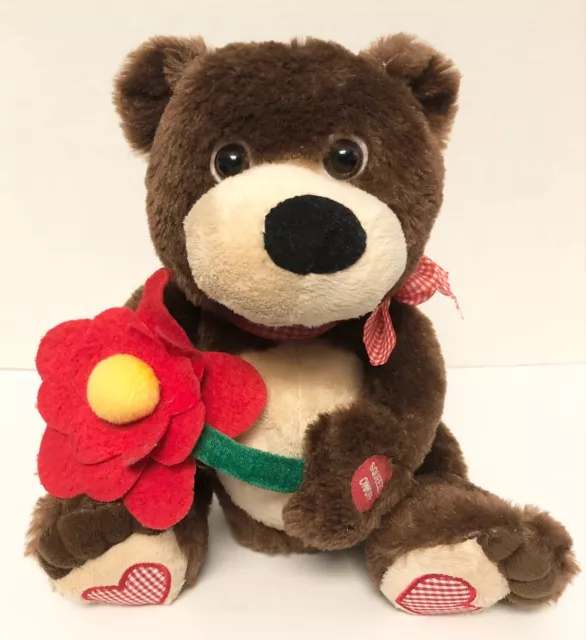 PBC SINGING LET ME BE YOUR TEDDY BEAR Animated Plush Flower Chantilly ...