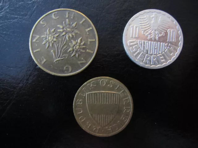 Austria Groschen And Schilling Coins, Lot Of 3