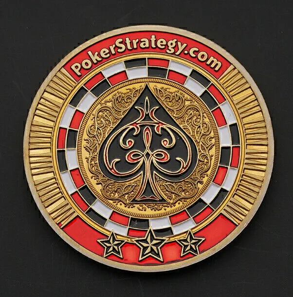 Guard Card Protector Coin Chip Metal Poker Gold Plated + Round Plastic Case