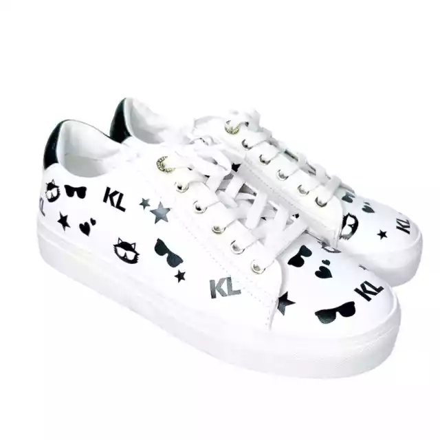 KARL LAGERFELD KL Cat White & Black Cate Choupette Sneakers 8.5 $80.00 ...