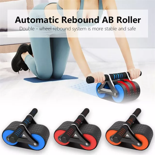 Double Wheel Abdominal Exerciser Women Men Automatic Rebound Ab Wheel Roller Wai