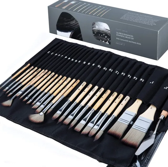 ARTIFY Set di pennelli da 24 pezzi, serie Expert, set di pennelli sintetici