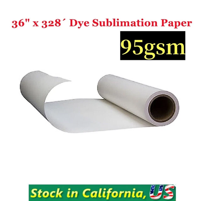 95gsm 36" x 328´ Dye Sublimation Paper for Heat Transfer Printing 3" Core