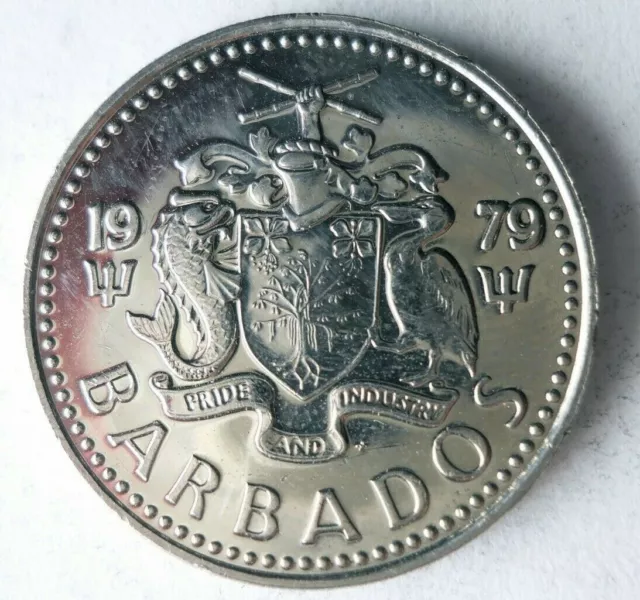 1979 BARBADOS 25 CENTS - AU - Excellent Coin Bin #ZZZ