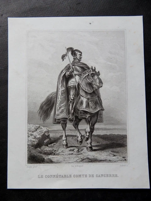ANTIQUE ENGRAVING 19th century - LE CONNECTABLE COUNTE DE SANCERRE