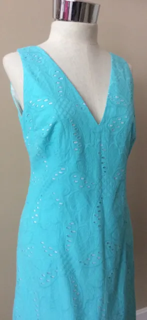 Lilly Pulitzer Dress Madden Jumbo Eyelet V Neck size 6 Blue NWT $218