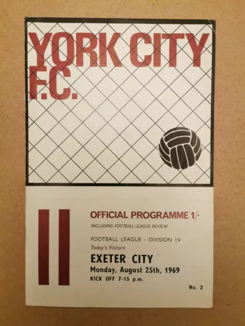 Programme York City Bootham Crescent Football Programmes 1969 to 1976 - Various