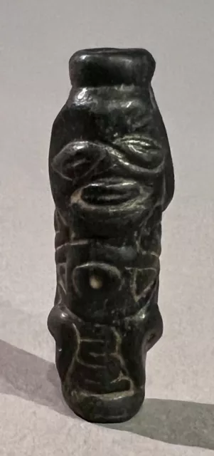Taino. Superb Fully 3 Dimensional Full Figure Anthropic Bead. Magnetite.