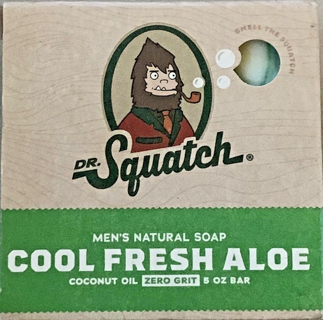 Jabón en barra totalmente natural Dr. Squatch para hombre con grano cero, aloe fresco fresco fresco fresco fresco fresco fresco