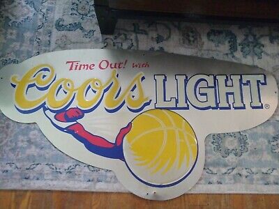 Coors Light Beer Volleyball Tin Sign 36" Long Very Rare.