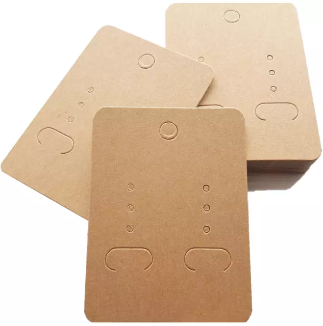 Cartes d'affichage bijoux boucle d'oreille Kraft marron lumière mocha simple 6,7-7 cm x 5 cm