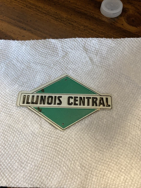 vintage 1954 post railroad tim plate ILLINOIS CENTRAL