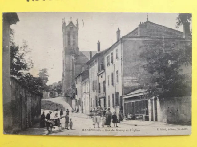 cpa RARE 54 - MAXÉVILLE (Meurthe and Moselle) Rue de NANCY and the CHURCH