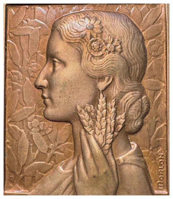 Médaille Art Déco, Vierge En Nacre, Diamants Ta