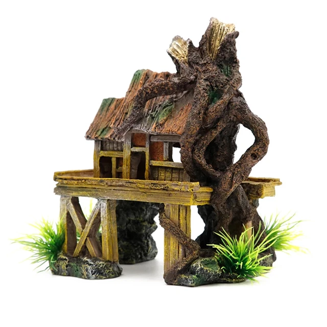 Aquarium Decoration Accessories Artificial Fish Reptile House Shelter Fish D5