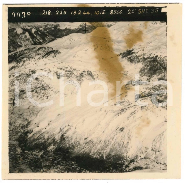Febbraio 1944 WW2 ITALIA - ALPI - Fotografia AEREA militare 14x14 cm (18)