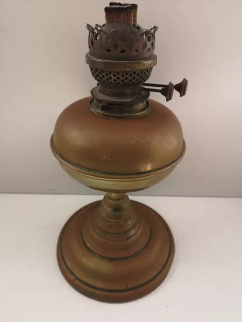 Vintage Brass Best British Make Oil Lamp - 36cm - Base Only