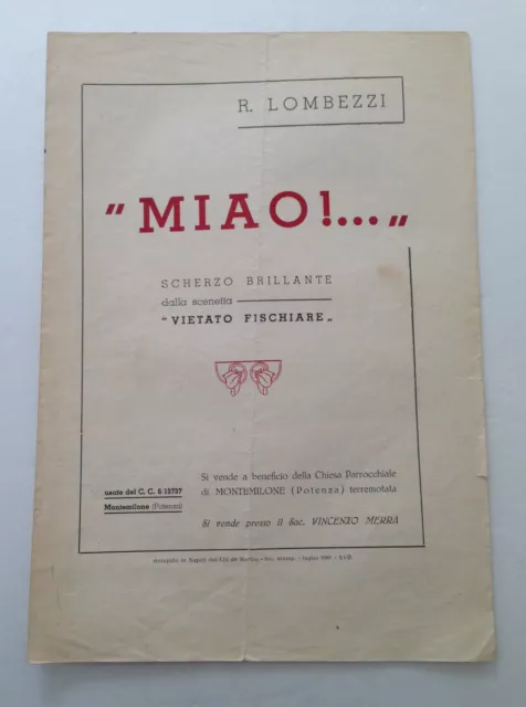 Vecchio spartito " Miao ..! " Scherzo Brillante  1939