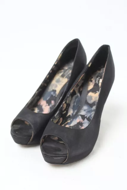 Next Womens Open Toe High Heels - Black - Size 7 (BA32) NEED TLC