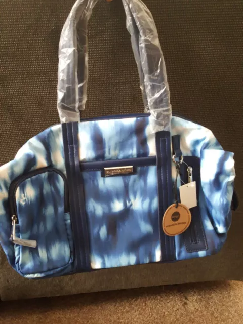 Samantha Brown To-Go Handbag, Blue Ikat Tie-Dye, NWT