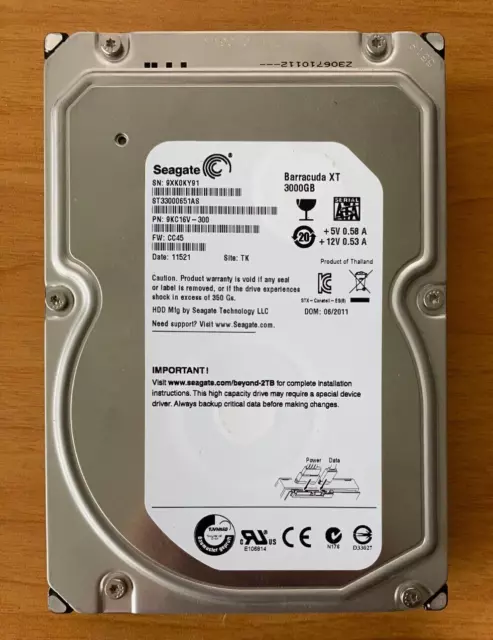 Seagate Barracuda XT - 3 TB  SATA - ST33000651AS